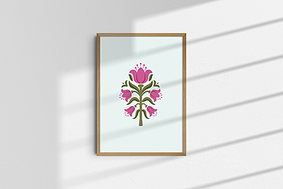 Vibrant Pink & Green Floral Art Poster I Contemporary Flower Print Vibrant Pink & Green Floral Art Poster I Contemporary Flower Print