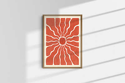 Warm Tone Sunburst Art Print Poster I Retro Inspired Wall Decor Warm Tone Sunburst Art Print Poster I Retro Inspired Wall Decor