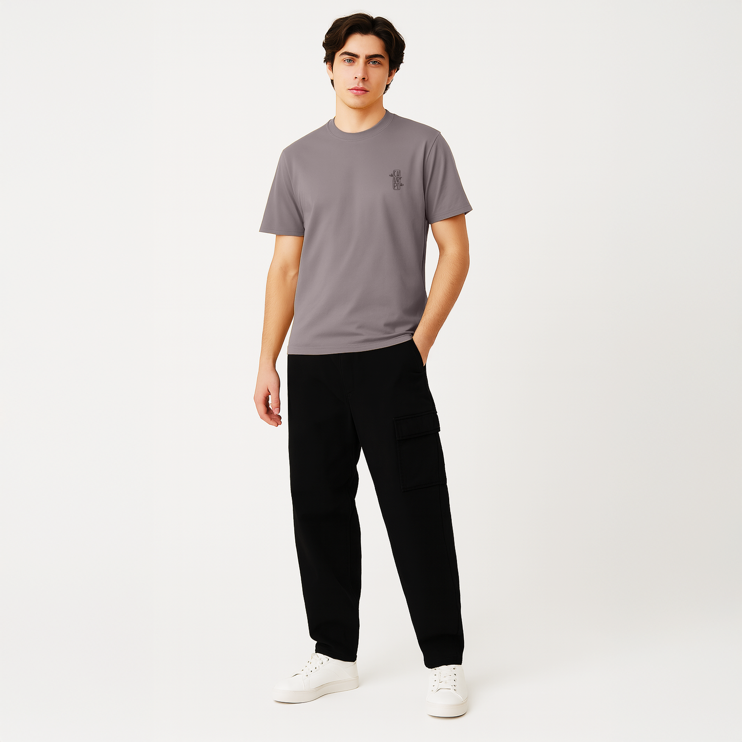 Churrpi Plain T-shirt For Men | Ash Grey Churrpi Plain T-shirt For Men | Ash Grey