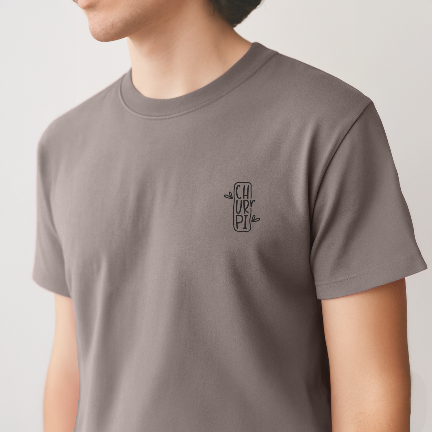 Churrpi Plain T-shirt For Men | Ash Grey Churrpi Plain T-shirt For Men | Ash Grey