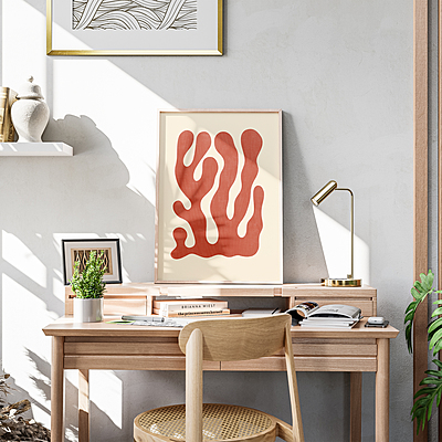 Warm Tone Abstract Coral Art Print Poster I Modern Organic Wall Decor Warm Tone Abstract Coral Art Print Poster I Modern Organic Wall Decor