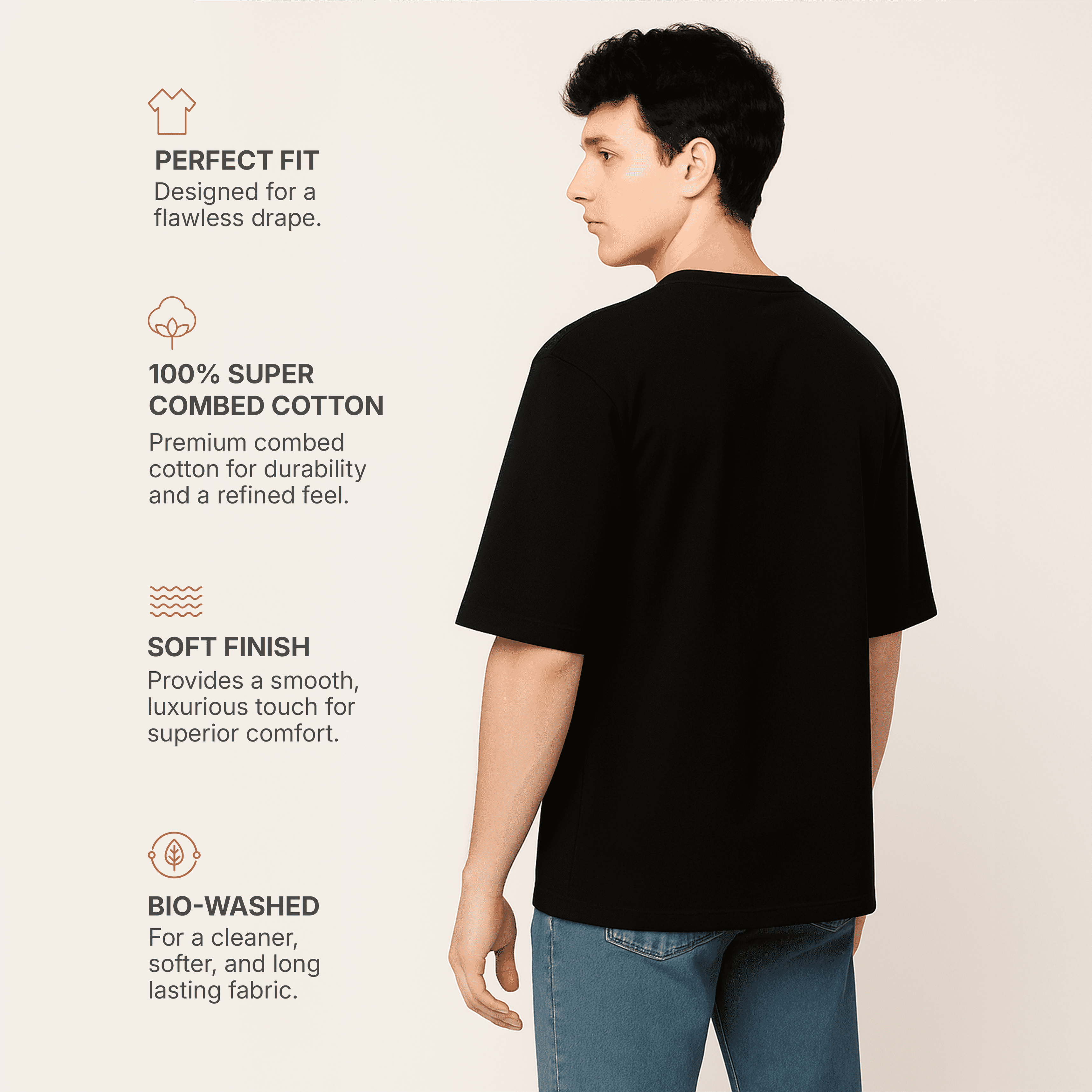 Black T-Shirt with 3 Black Symbols I Unisex Oversized Graphic Tee Black T-Shirt with 3 Black Symbols I Unisex Oversized Graphic Tee
