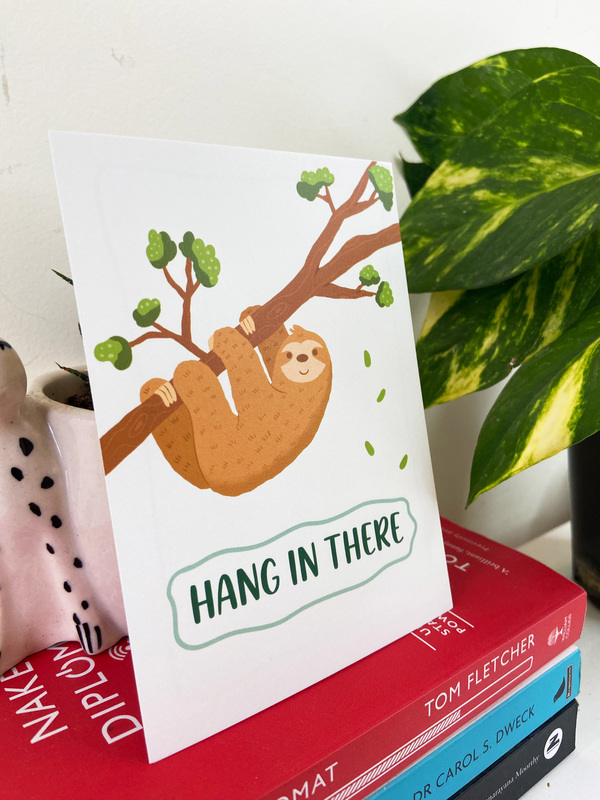 Hang In There Greeting Card I Cute Sloth Illustration for Encouragement & Support Hang In There Greeting Card I Cute Sloth Illustration for Encouragement & Support