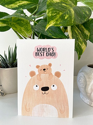 World's Best Dad! Bear Card I Perfect Father's Day Gift for Dad World's Best Dad! Bear Card I Perfect Father's Day Gift for Dad