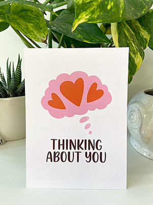 Thinking About You Card I Cute heart illustrations Thinking About You Card I Cute heart illustrations
