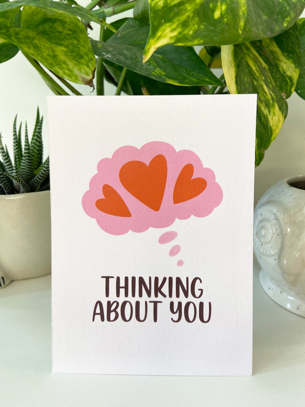 Thinking About You Card I Cute heart illustrations Thinking About You Card I Cute heart illustrations