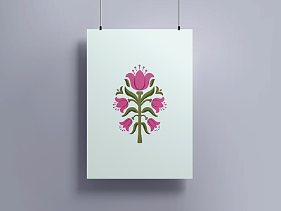 Vibrant Pink & Green Floral Art Poster I Contemporary Flower Print Vibrant Pink & Green Floral Art Poster I Contemporary Flower Print