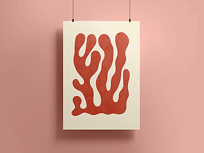 Warm Tone Abstract Coral Art Print Poster I Modern Organic Wall Decor Warm Tone Abstract Coral Art Print Poster I Modern Organic Wall Decor