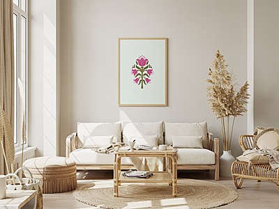 Vibrant Pink & Green Floral Art Poster I Contemporary Flower Print Vibrant Pink & Green Floral Art Poster I Contemporary Flower Print
