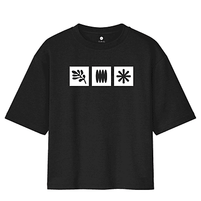 Black T-Shirt with 3 Black Symbols I Unisex Oversized Graphic Tee I 100 % Cotton