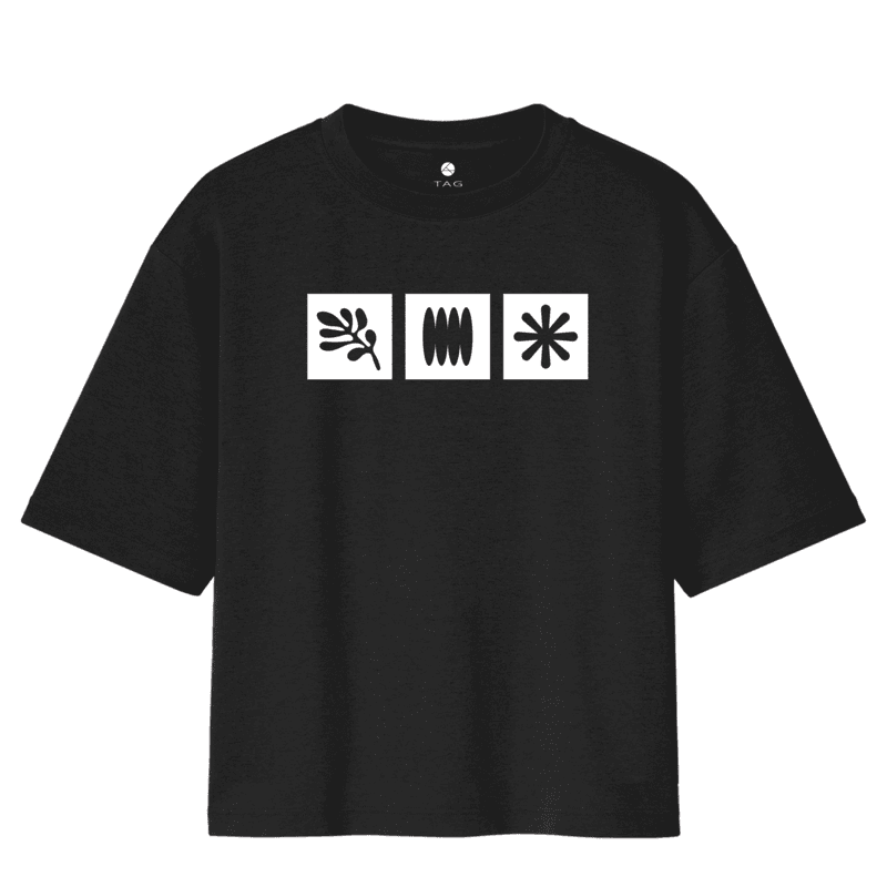 Black T-Shirt with 3 Black Symbols I Unisex Oversized Graphic Tee I 100 % Cotton Black T-Shirt with 3 Black Symbols I Unisex Oversized Graphic Tee I 100 % Cotton