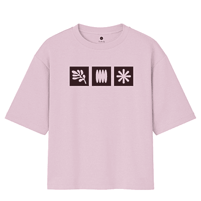 Pink T-Shirt with 3 Black Symbols | Unisex Oversized Graphic Tee | 100 % Cotton Pink T-Shirt with 3 Black Symbols | Unisex Oversized Graphic Tee | 100 % Cotton