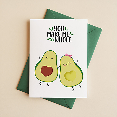 You Make Me Whole Greeting Card I Perfect for Your Other Half You Make Me Whole Greeting Card I Perfect for Your Other Half