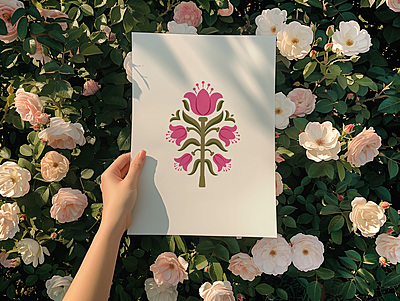 Vibrant Pink & Green Floral Art Poster I Contemporary Flower Print Vibrant Pink & Green Floral Art Poster I Contemporary Flower Print