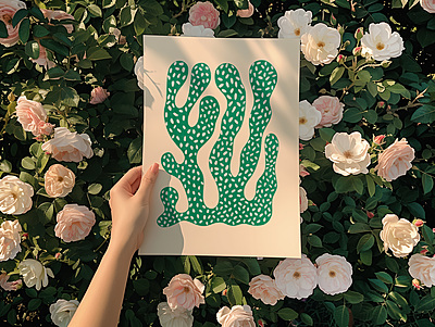 Green Speckled Abstract Coral Poster I Modern Organic Wall Art Green Speckled Abstract Coral Poster I Modern Organic Wall Art