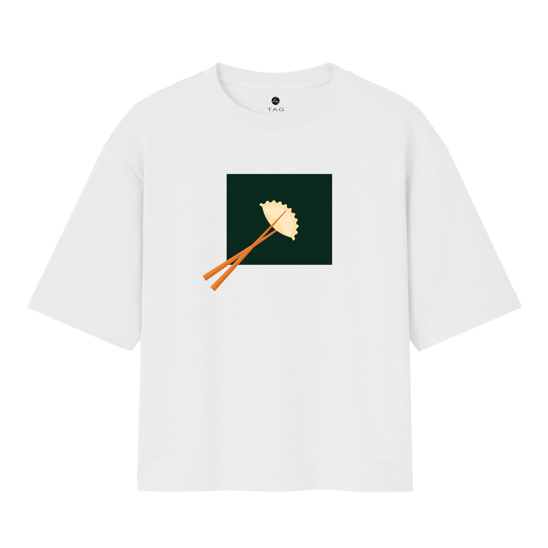 Momo On Chopsticks Unisex Oversized T-Shirt | White | Cute Food Graphic Tee | 100 % Cotton Momo On Chopsticks Unisex Oversized T-Shirt | White | Cute Food Graphic Tee | 100 % Cotton